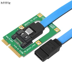 Adaptador de extensión mSATA a SATA, tarjeta convertidora Mini SATA a SATA de 7 pines, tamaño medio completo alto para HDD SSD de 2,5