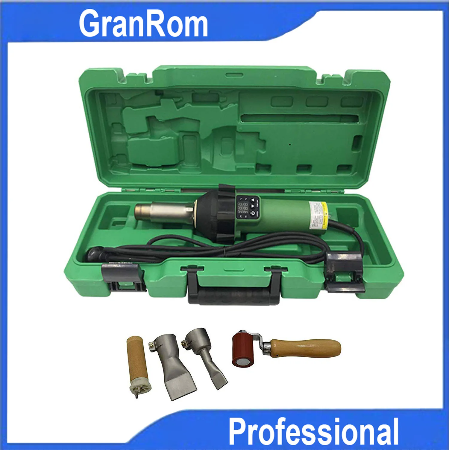 1600W Heating Gun Plastic Welding Gun Digitally Controlled Roofing Welding Hot Air Gun PVC TPO Plastic Flooring Welding Gun