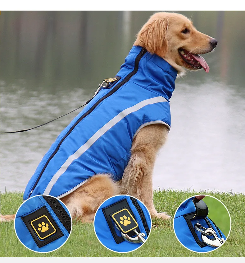 New Waterproof Thermal Vest For Dogs Winter Clothing For Fat Dogs Thick Warm Vest For Larger Dog Puppy Jacket 6XL Pug Shepherd