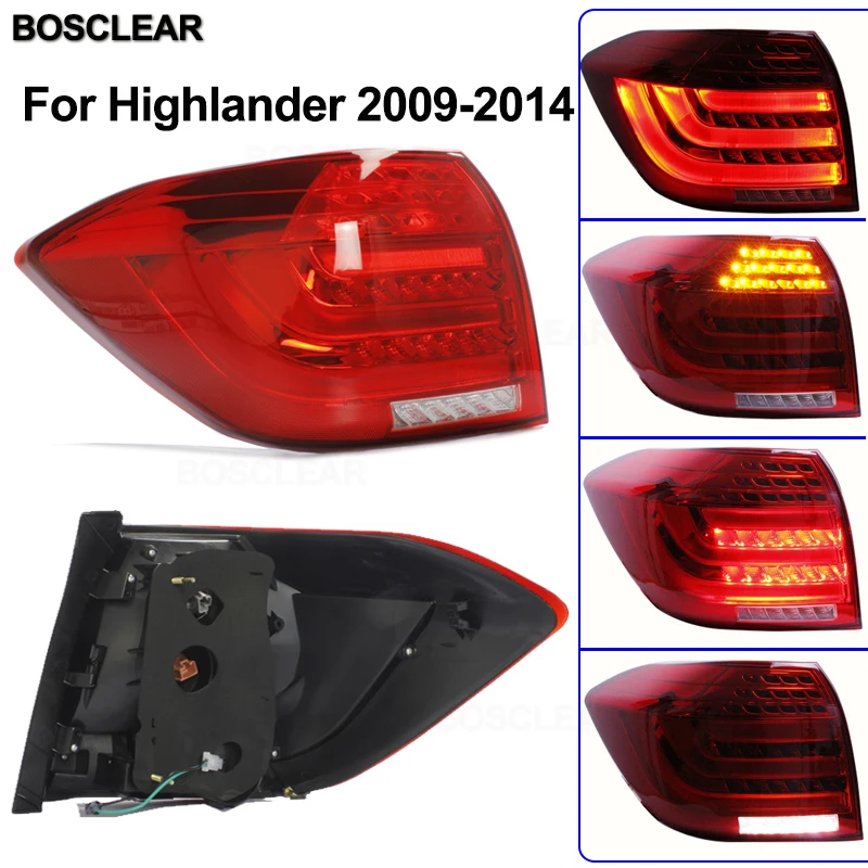 

Car Styling for Toyota Highlander Tail Lights 2008-2011 2012 2013 2014 Highlander LED Tail Light Rear Lamp DRL+Brake+Park+Signal