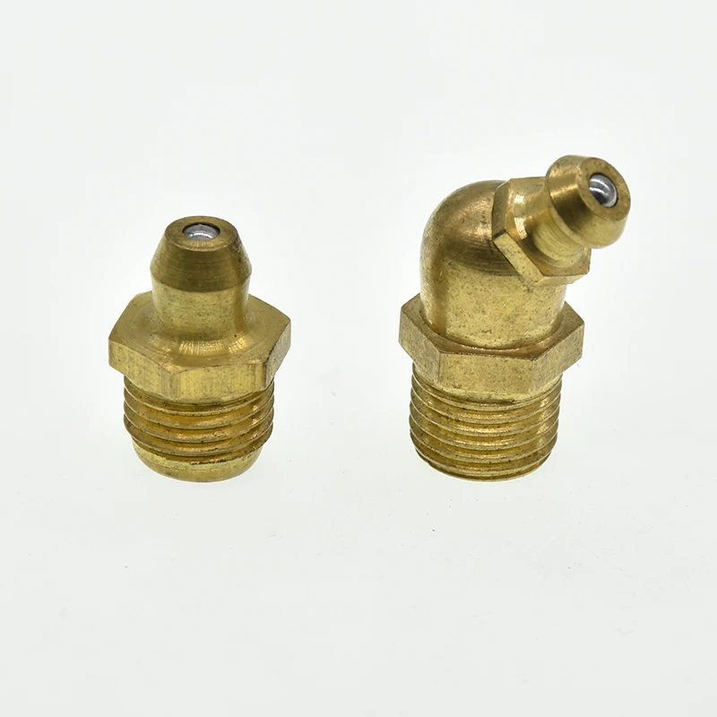 M6 M8 M10 M12 M14 1/4 1/8  3/8 1/2 Male thread Grease zerk nipple Oil mouth 0 45 90 Degree universal joint grease gun Nozzles
