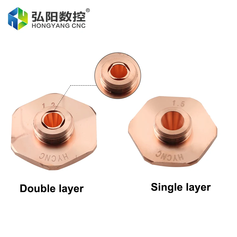 Laser Head Nozzle Double Layer Single Layer Diameter 32 Mm Diameter 0.8-5.0 Mm, Fiber Laser Metal Cutting Head For CNC Machine