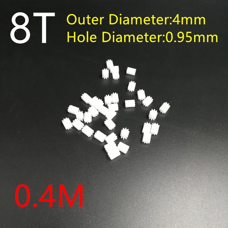 10PCS X 81A Plastic Gear 0.4 Modulus 0.4M T=8 Aperture 1mm 0.95mm Model Accessories 8T Spare Parts 8 Teeth 10PCS/LOT