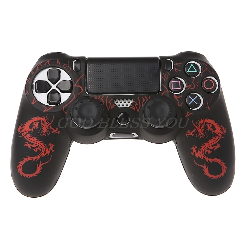 Chinesische Drachen Silikon Gamepad Abdeckung Fall + 2 Joystick Caps Für PS4 Controller Drop Verschiffen