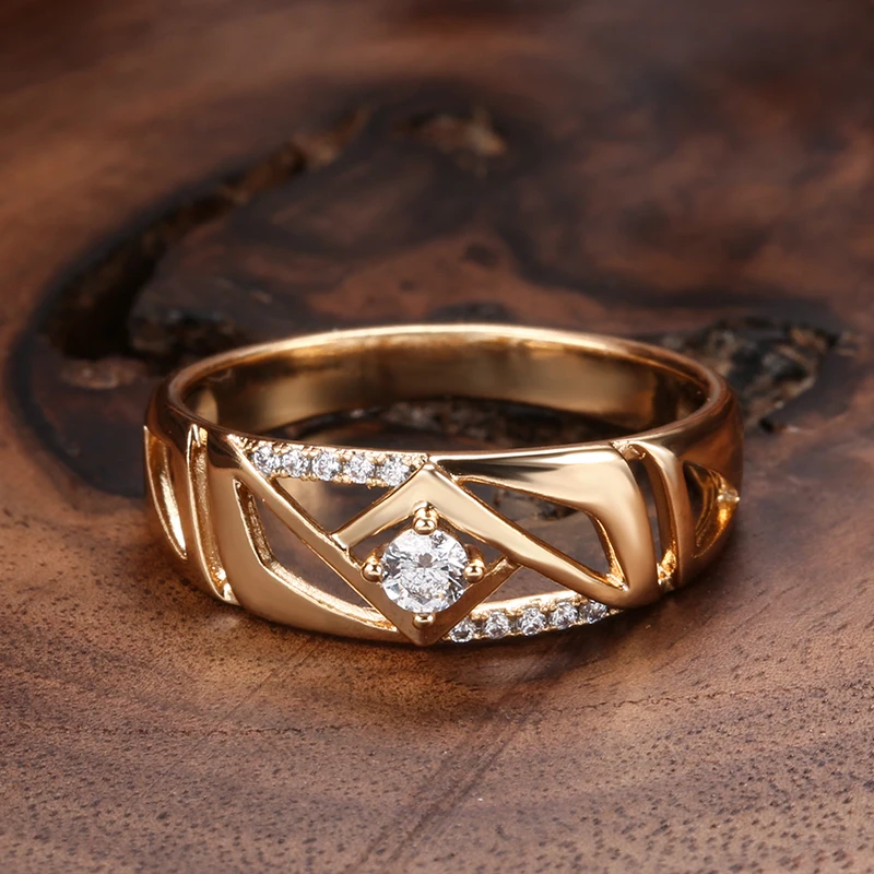 Kinel الساخن موضة العروس خواتم الزفاف 585 ارتفع الذهب الطبيعي الزركون خاتم للنساء الخالدة خمر غرامة مجوهرات حفلات 2021 جديد