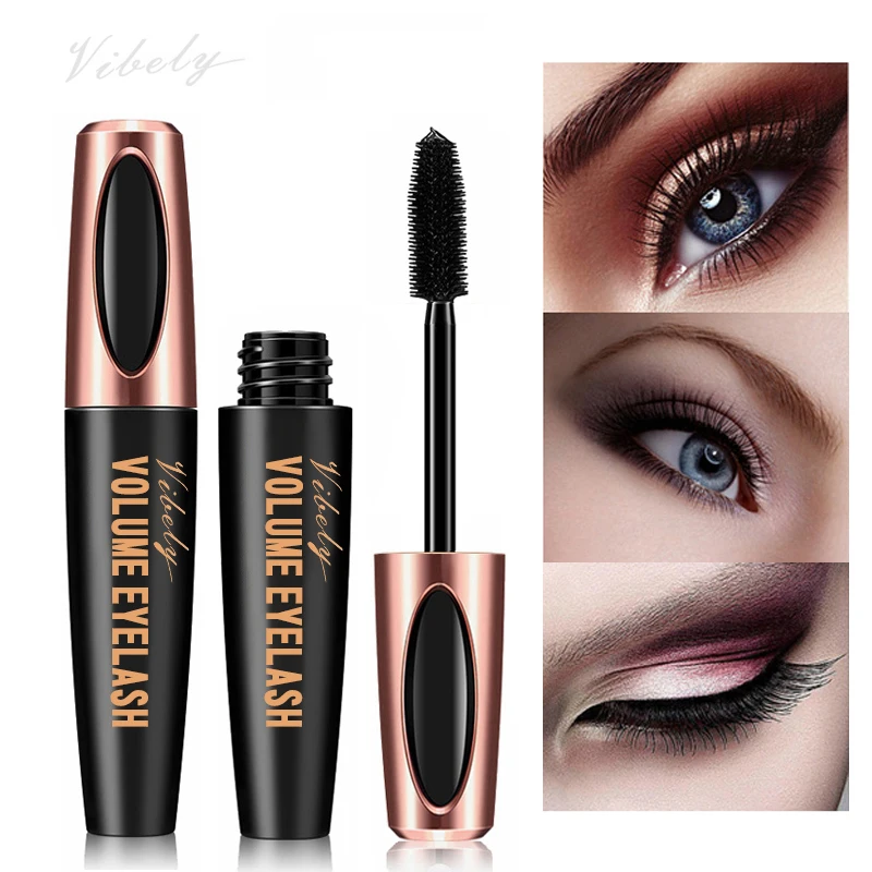 Rimel VIBELY 4D Mascara Effet Faux Cils Waterproof Extra Volume Extension Eyelash Curling Last Lash Cosmetics Makeup Skinny Tube