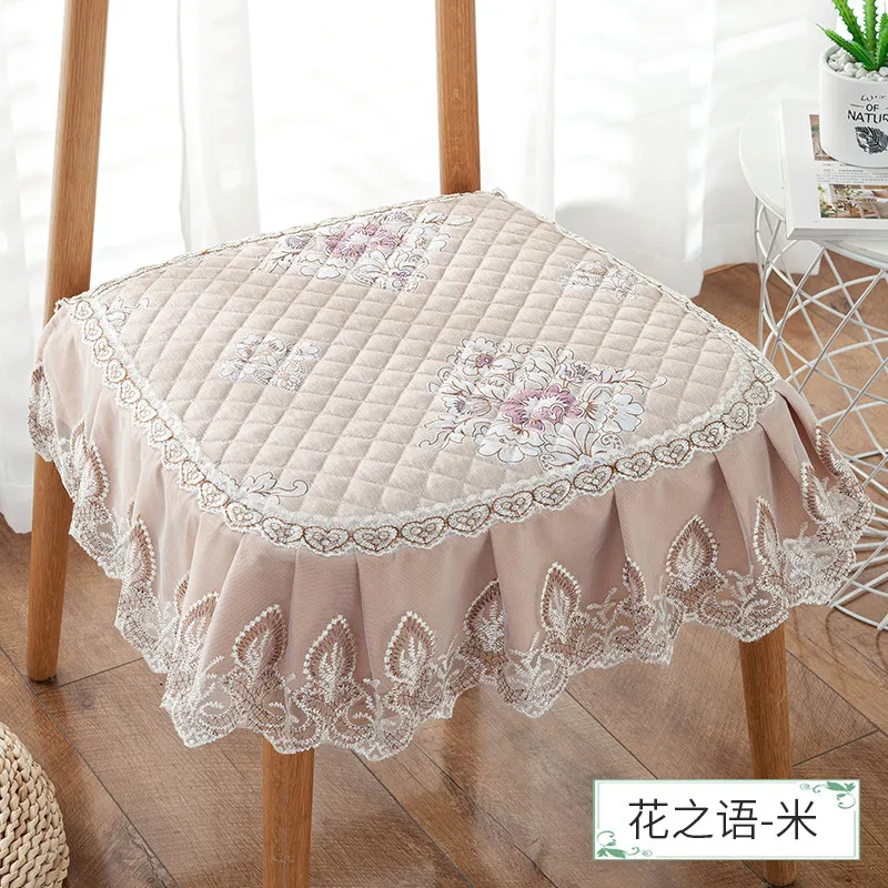 Universal Lace Dining Chair Cushion Home Decor European-Style Jacquard Cushion Office Seat Mat Breathable Pad Student Seat Pad