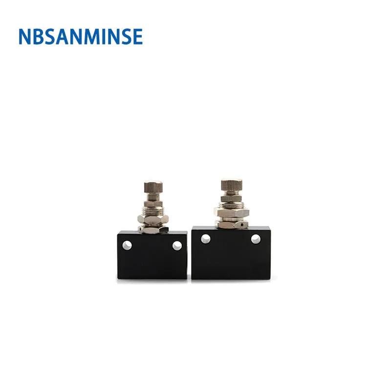 NBSANMINSE REF 128/1218 PT1/4 1/8 Throttle Valve Two Way Adjustable Pneumatic Valve Aluminum Automation Line