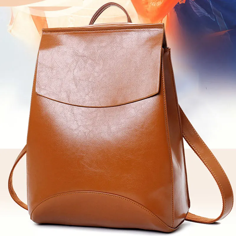 New Leather Women\'s Backpack Students Trendy Personality Leisure Shoulder Bag Multi Function Travel  Retro Creative Women\'s Bag