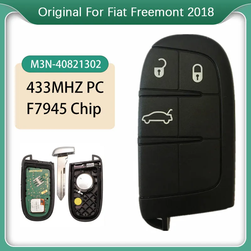 CN017004 Original Key M3N-40821302 For Fiat Freemont 500L Smart Remote Key 433MHZ PCF7945 Chip