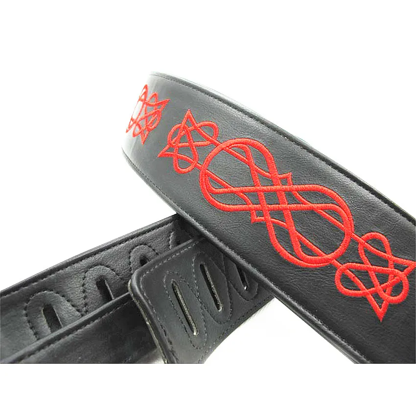 1Pcs Embroidered Leather Acoustic Guitar Electric Bass Strap Durable 130~150cm  Accessories Parts