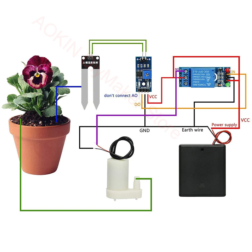 Soil Moisture Sensor Kit Automatic Watering System Manager with Mini Water Pump for Arduino DIY Kit Automatic Watering System