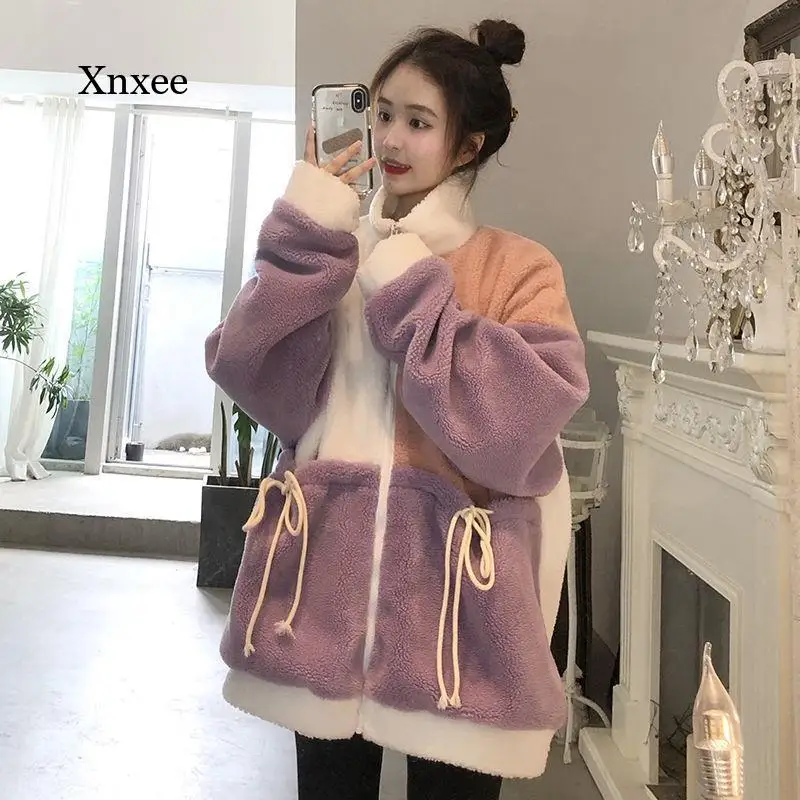 

Autumn/winter Ladies Hoodie Loose Couple Patchwork Oversized Sweatshirt Large Size Casual Fashion Zipper Full Sleeve New