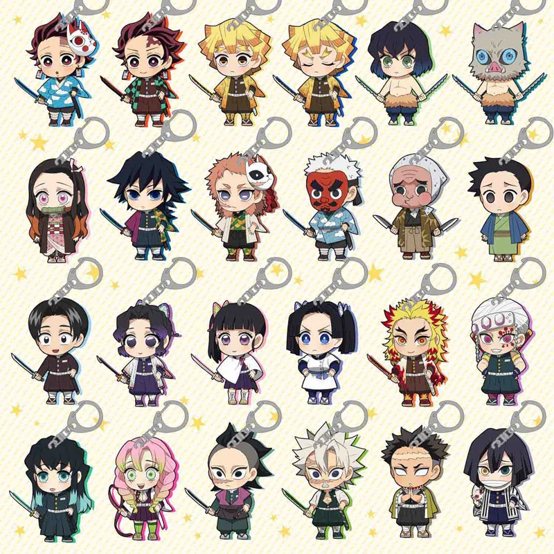 Kawaii, милый, косплей, демон, кольца для ключей, украшение, демоубийца, аниме, акриловый брелок, анимационный аксессуар