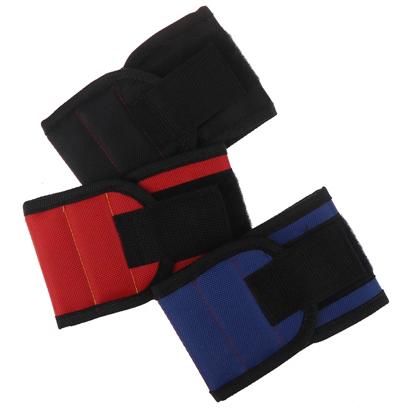 Magnetic Wristband Hand Wraps Tool Bag Electrician Wrist Screws Holder Bracelet For Home Repair(three Rows 6 Magnets)