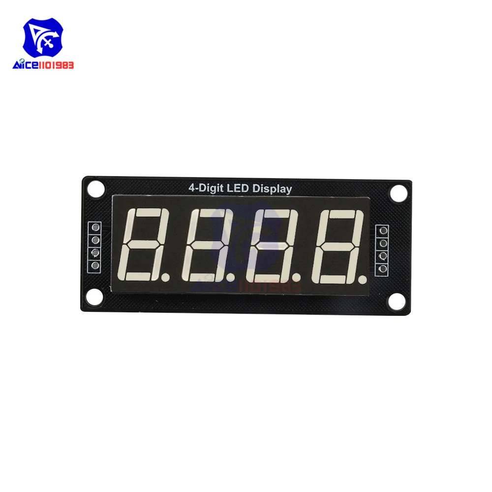 Diymore TM1637 0.56 "4 bits Module d'affichage à Tube LED numérique décimal 7 Segments jaune/blanc/rouge/vert/bleu pour Arduino