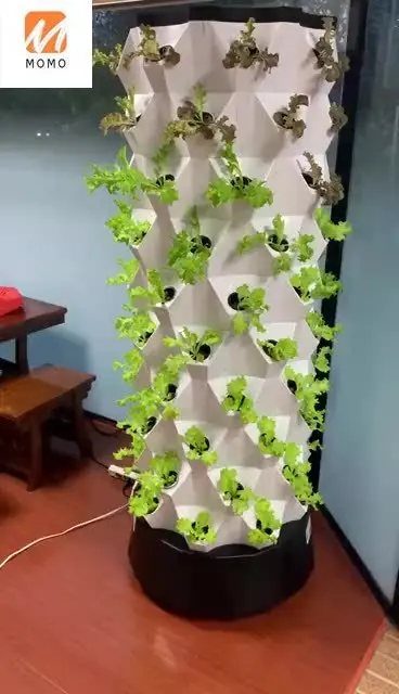 Vertical tower plant growth system column hydroponic air culture plant system hydroponic greenhouse