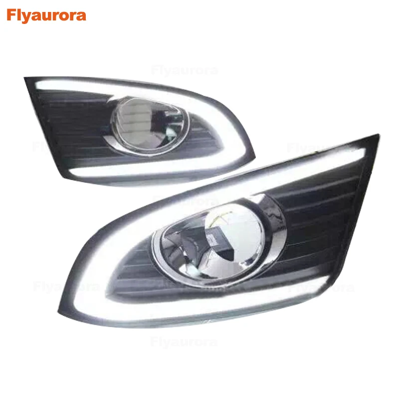 LED Daytime Running Light Turning Signal Lamp DRL Day Front Bumper Fog Light Cover Frame For Chevrolet Captiva 2011/12-15/16/17