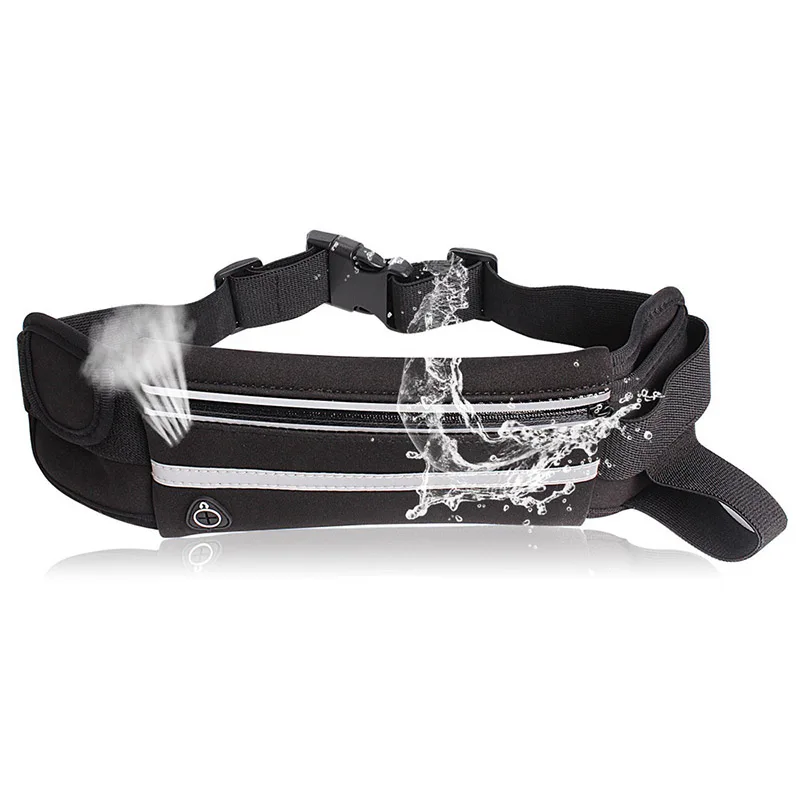 Sac de course étanche avec porte-bouteille pour homme et femme, ceinture de taille, pour marathon, jogging, téléphone, poudres prédire
