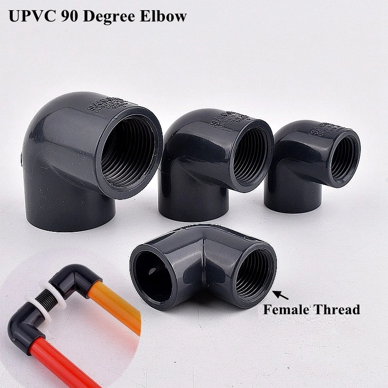 

1/2"~2" Female Thread UPVC Pipe Connector Elbow Aquarium Fish Tank Fittings Garden Watering Irrigation System Water Tube Joint