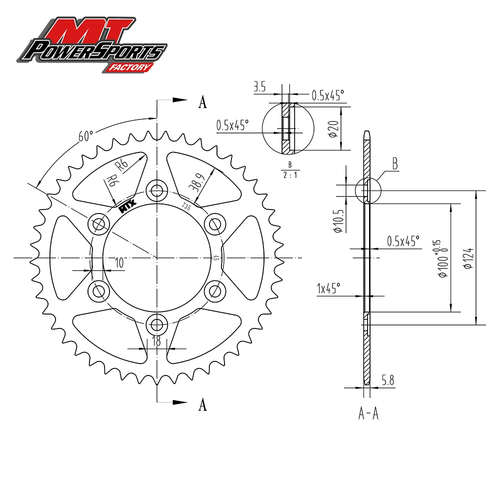ل Ducati الطريق دراجة نارية MTX سبائك الصلب ضرس خلفي عالية الكربون الصلب كامل الصلب الخلفي أسنان العجلة C49 36T-48T
