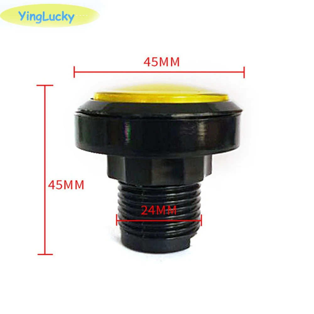 45mm Flat Shaped Parts 5V 12V Large LED light Illuminated Push Buttons Micro switch For Arcade Coin Machine Operated Games