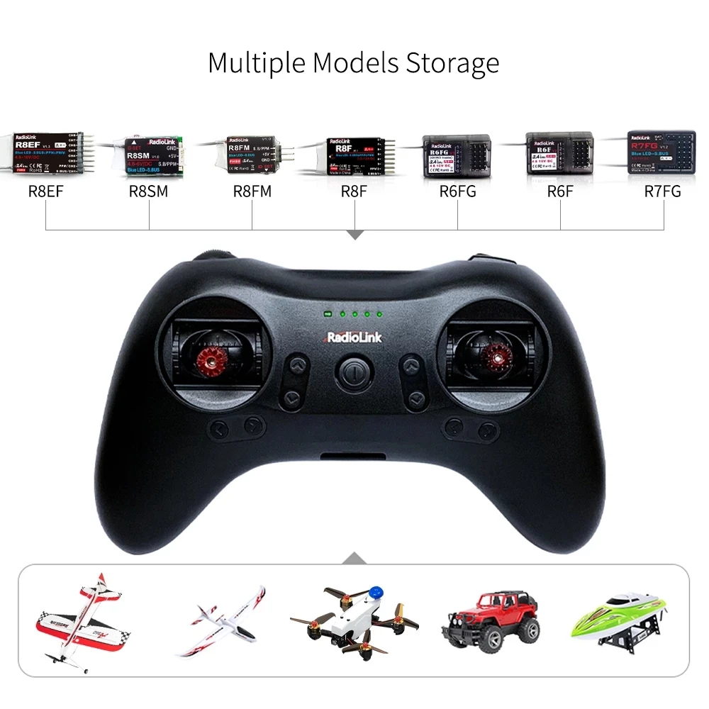 Radiolink T8S 2.4G 8 CH RC Remote Transmitter with R8EF Receiver Handle Game Shape Controller for Fixed Wing Aircraft Airplane