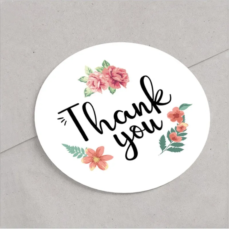 100pcs/lot THANK YOU round 2CM small size lace decoration Round White  Label Sticker Students DIY Retro Seal Sticker For Gifts