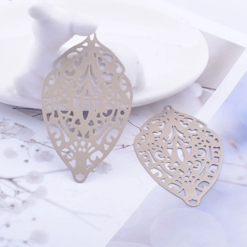 30 Stück AB6079 33*55mm Korallenfarbene Große Anhänger Schwarzgrün Beige Anhänger Verbinder Schmuck Ohrring Zubehör für Damen Bijoux – Detail 7