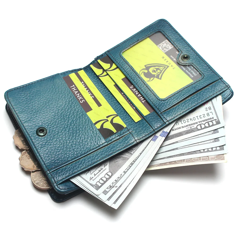 Natural Leather RFID Blocking Men\'s Top Layer Brushed Wallet Handmade Retro Pure Coin Purse