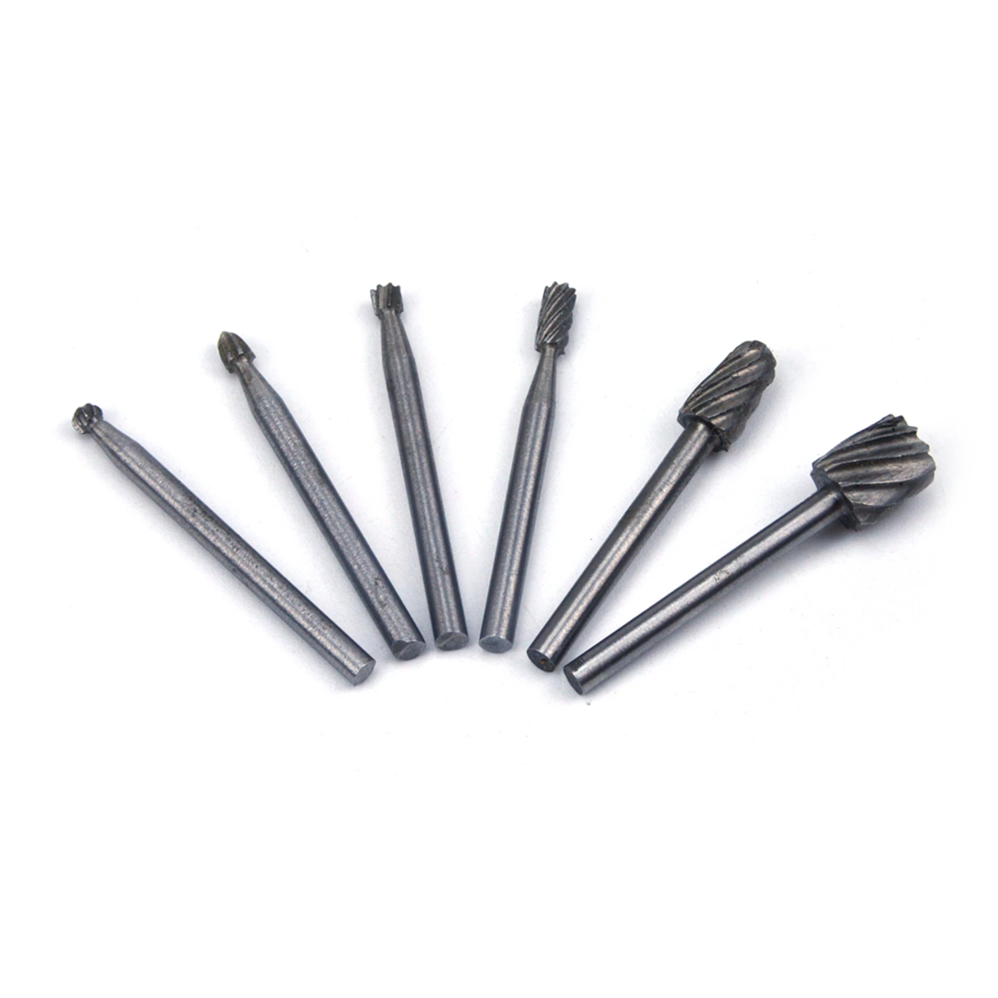 6 teile/satz 1/8 Zoll Schaft Dreh Werkzeug Mini Schleifen Kopf Metall Polieren Dremel Bits Grat Elektrische High Speed Stahl Datei cutter