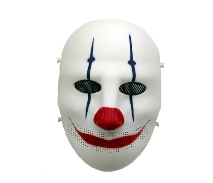 Máscara de Paintball de Payday, disfraz de payaso y calavera táctica, máscara de Cosplay para fiesta de Halloween, máscaras de juego de guerra