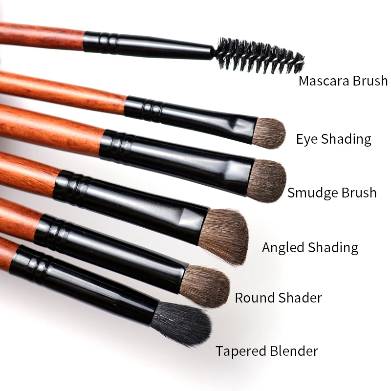 OVW 4pcs Pony/ Goat Hair Makeup Eye Shadow Brush Set Tapered Blending Brush Make up Brushes Natural Hair Pro Kit