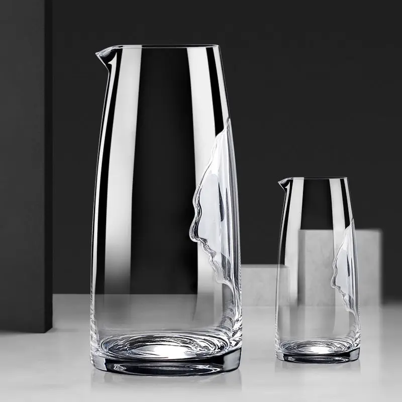 Creative Crystal Glass Dispenser Liquor Dispenser Personality Human Face Red Wine Decanter Bar Hotel Wine Separator with Scale