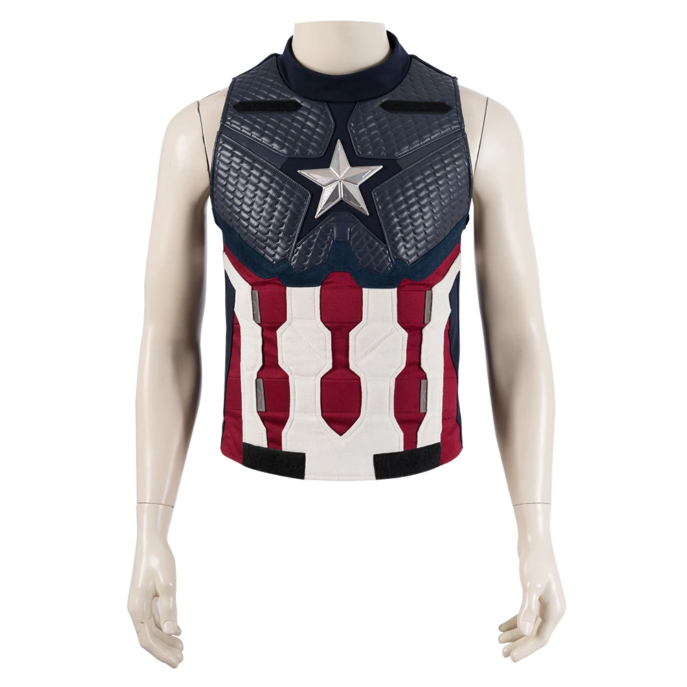 Costume de Cosplay services.com Cos America Steve Rogers pour Homme Adulte, Uniforme avec Bretelles de Glace, Alicante, Tenue d'Halloween