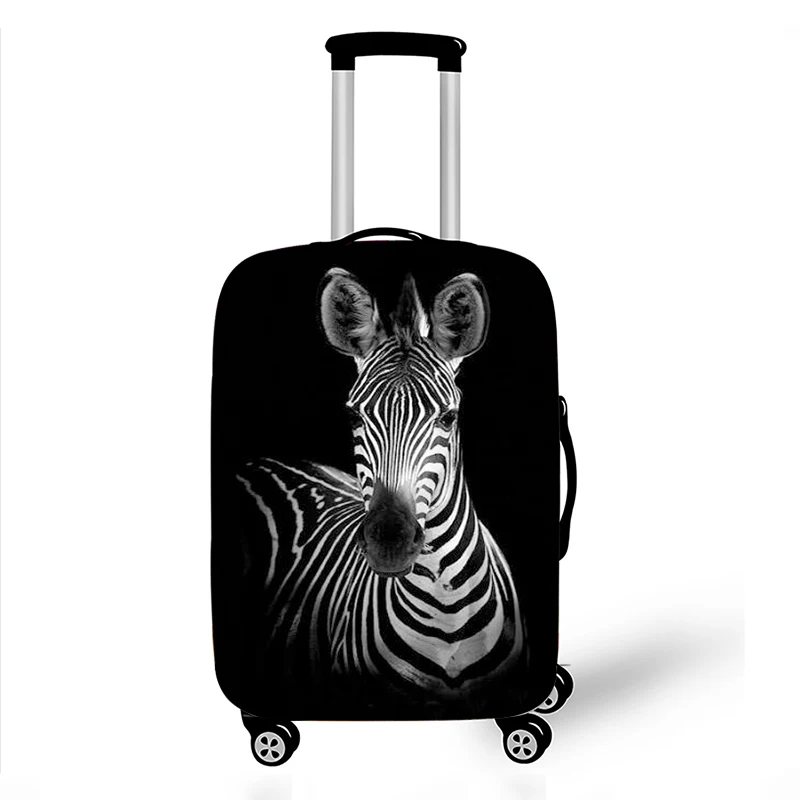 Black White Animals Luggage Cover Lions Tigers Horses Pattern 18-32 Inch Suitcase Covers High Elastic Travel Trolley Case Cover