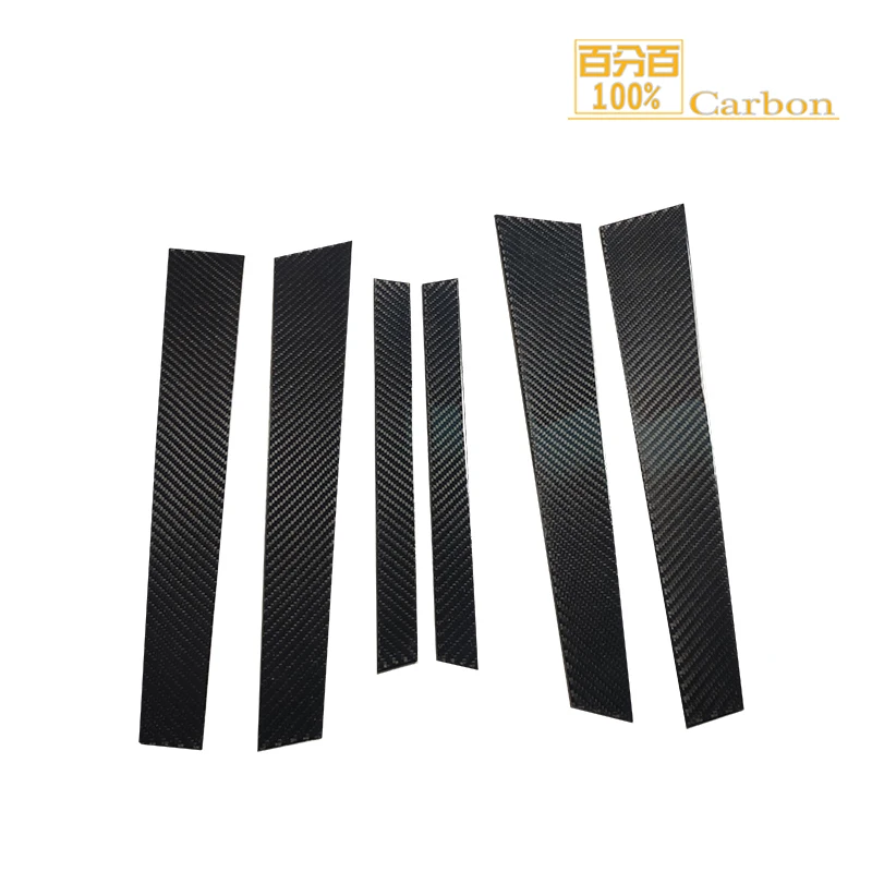 

6 Pcs Carbon Fiber Car Window B-Pillars Molding Trim Car Styling Stickers For BMW 5 Series E60 2006-2010
