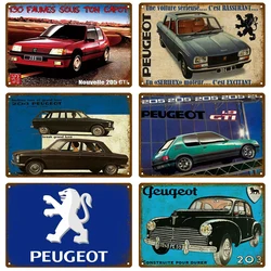 Peugeot Cars Retro Decorative House Metal Sign Plate Posters On The Wall Tin Sign Vintage Poster Decor Wall Art Room Decoration