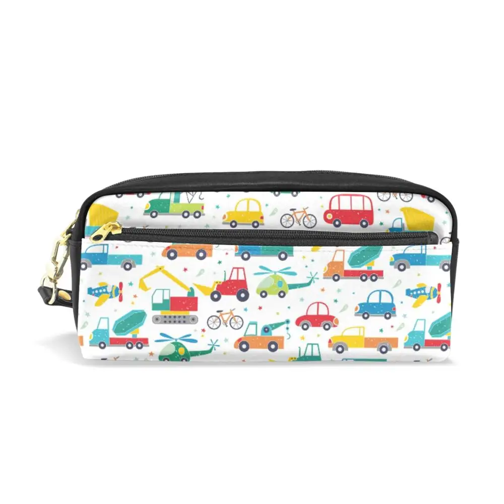 

2020 New Arrivals High Capacity Pencil Bag Cartoon car PU Pencil Pouch Pencil Case for Boys Students Gifts School Stationery