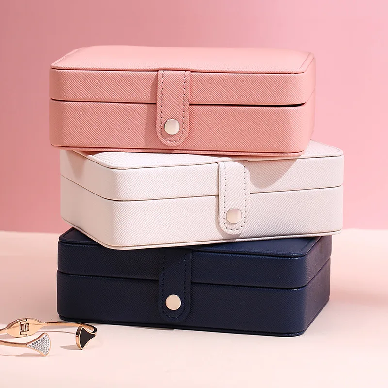 Hot New Jewelry Box PU Leather Jewellery Storage Earring Box Packaging Storage Display Case Organizer for Home Travel Girl Gift