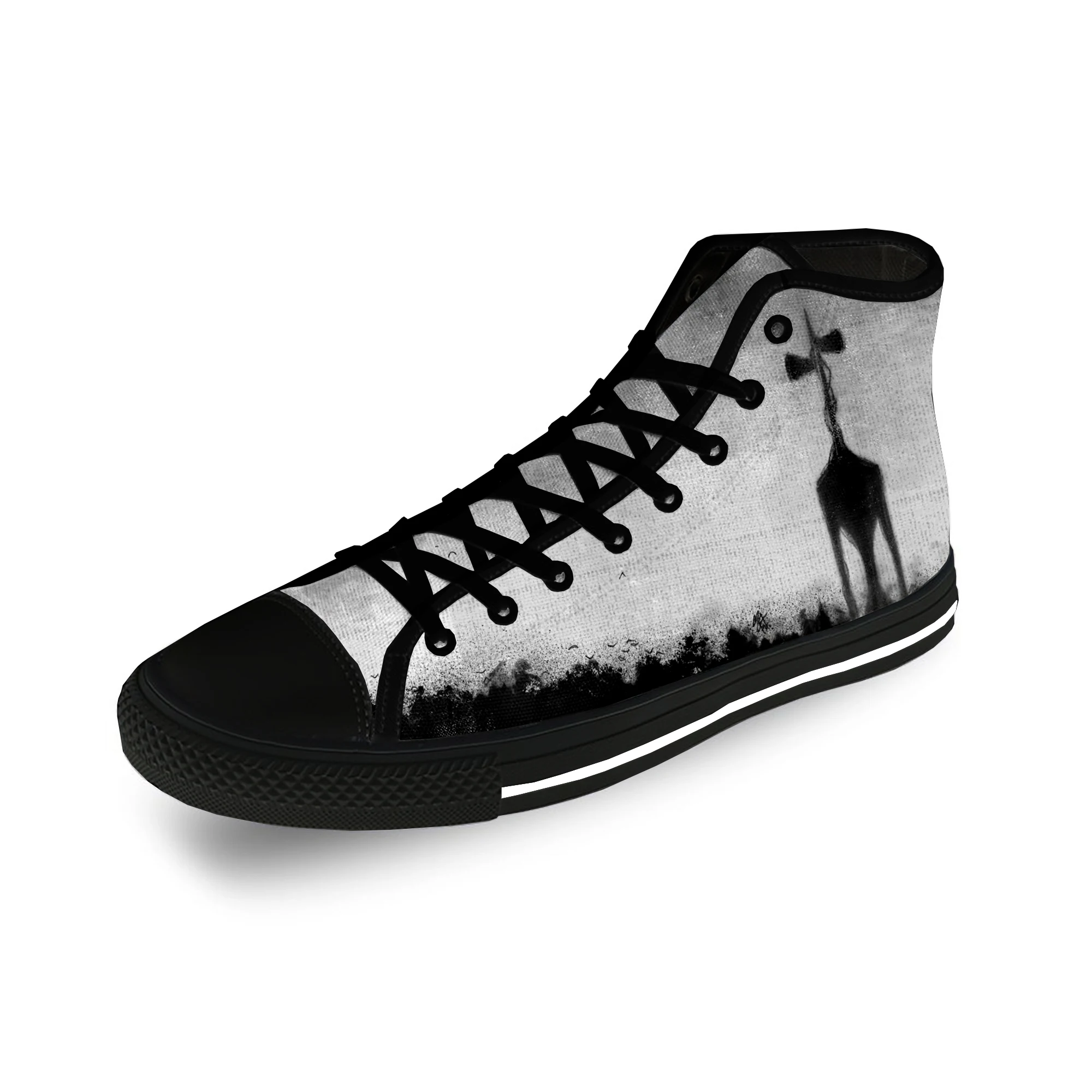 Siren Head SCP Scary Horror Game Casual Cloth Fashion 3D Print High Top Canvas Shoes Men Women Lightweight Breathable Sneakers