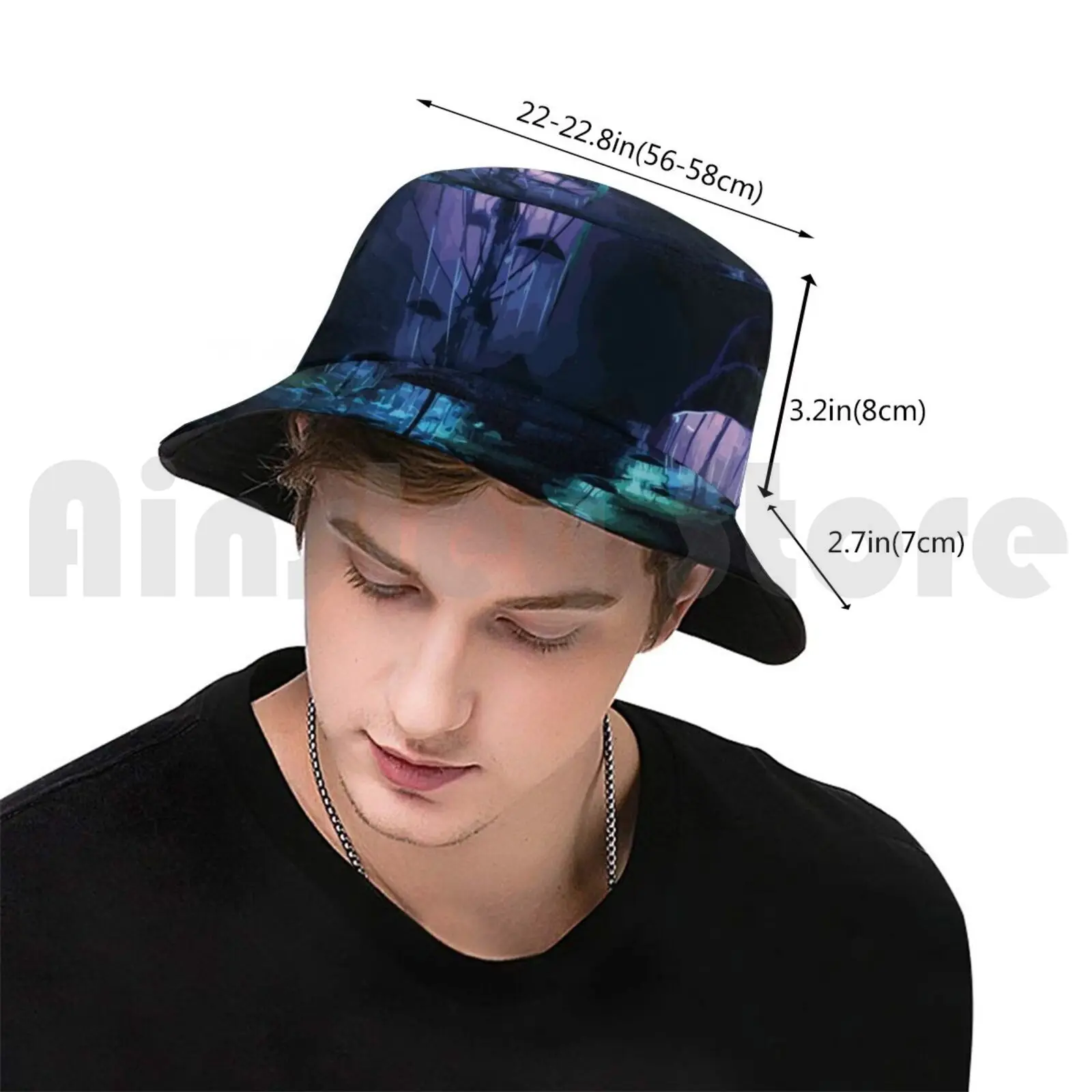 Blackreach Sun Hat Foldable UV Protection Skyrim Blackreach Landscape Fan Art Gaming Low Res Poly Painting Fantasy