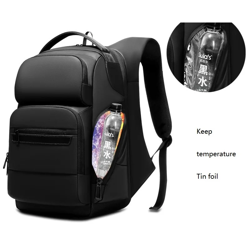 Imagem -04 - Mochila Impermeável para Laptop para Homens Bolsa Preta Grande Mochila de Viagem ao ar Livre Bolsa de Viagem Grande Masculina 156 15 Polegadas 2023