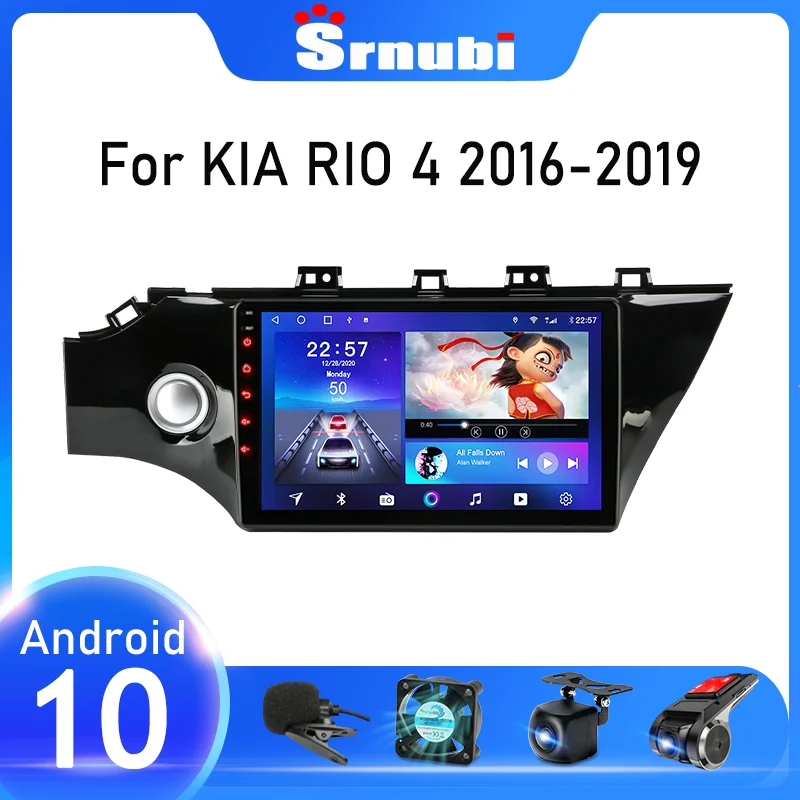 Srnubi Android 10 Car Radio For KIA RIO 4 RIO4 2017 2018 2019 Multimedia Video Player Navigaion GPS 2 din BT WIFI RDS Head unit