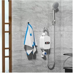 Juego de ducha de baño con enchufe europeo, Mini juego de calefacción de agua eléctrica instantánea, pantalla Digital LCD, calentador de grifo sin tanque para Cocina