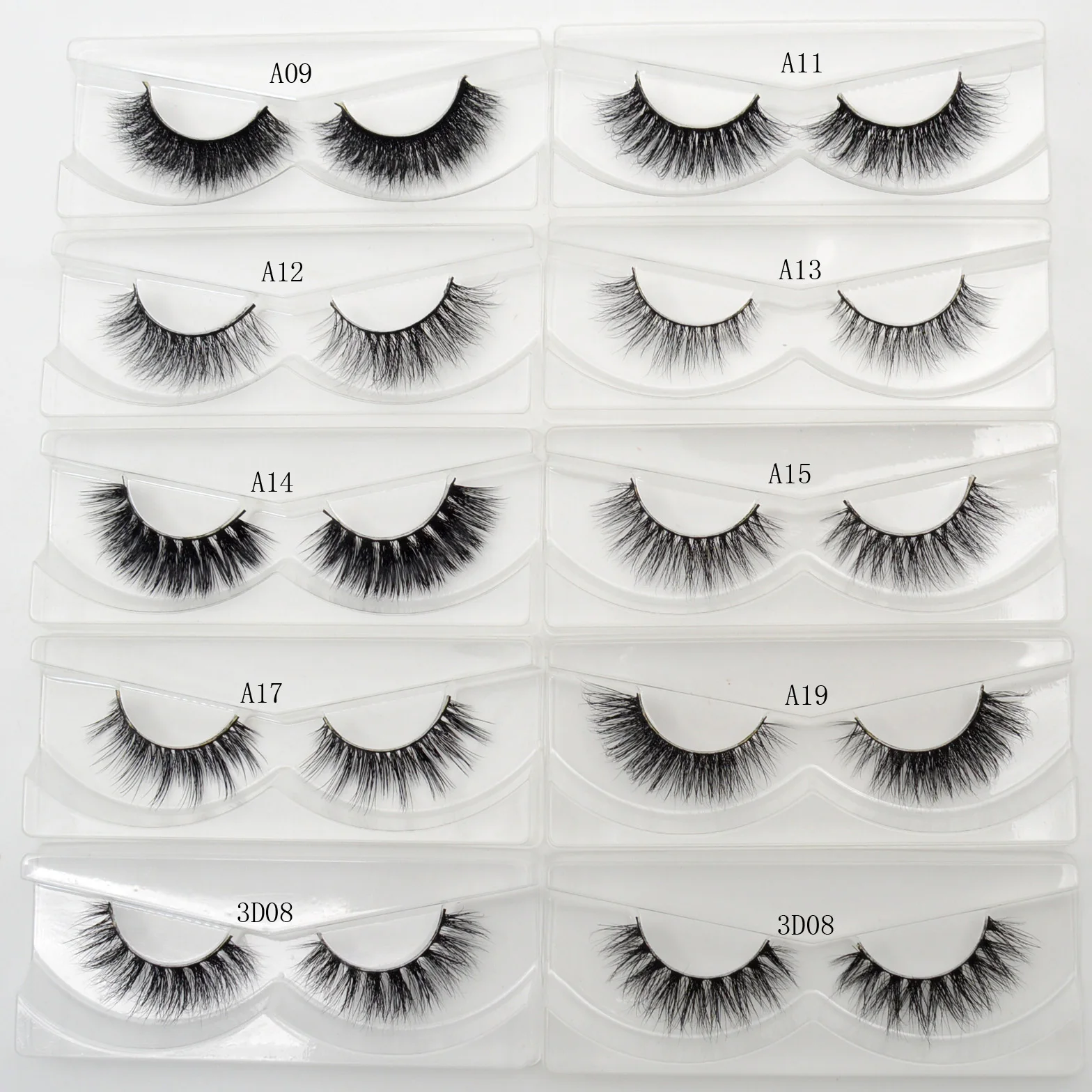 Visofree Eyelashes Mink Wispy Natural 100% Handmade False Lashes Thick Long Real Mink Cruelty Free Reusable 3D Mink lashes 3D08