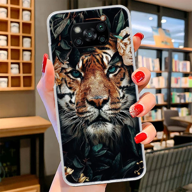 Ferocious Tiger Animal Phone Case For Xiaomi Poco X3 Nfc M3 F3 F1 Mi Note 10 Pro 11 Lite 11i 8 9 9T 10T CC9 A3 Cover Fundas Hous