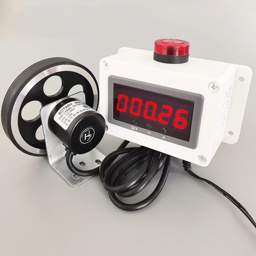 AC 100-240V Industrial Roller Type High-Precision Meter Counter Yard Counter Digital Display Electronic Code Encoder Alarm Meter
