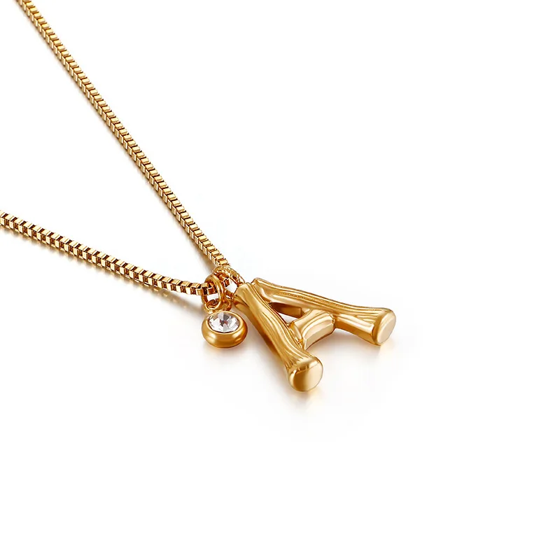 

Jewelry New 26 Letter Gold Pendant Stainless Steel Necklace Ins Fashion Necklace