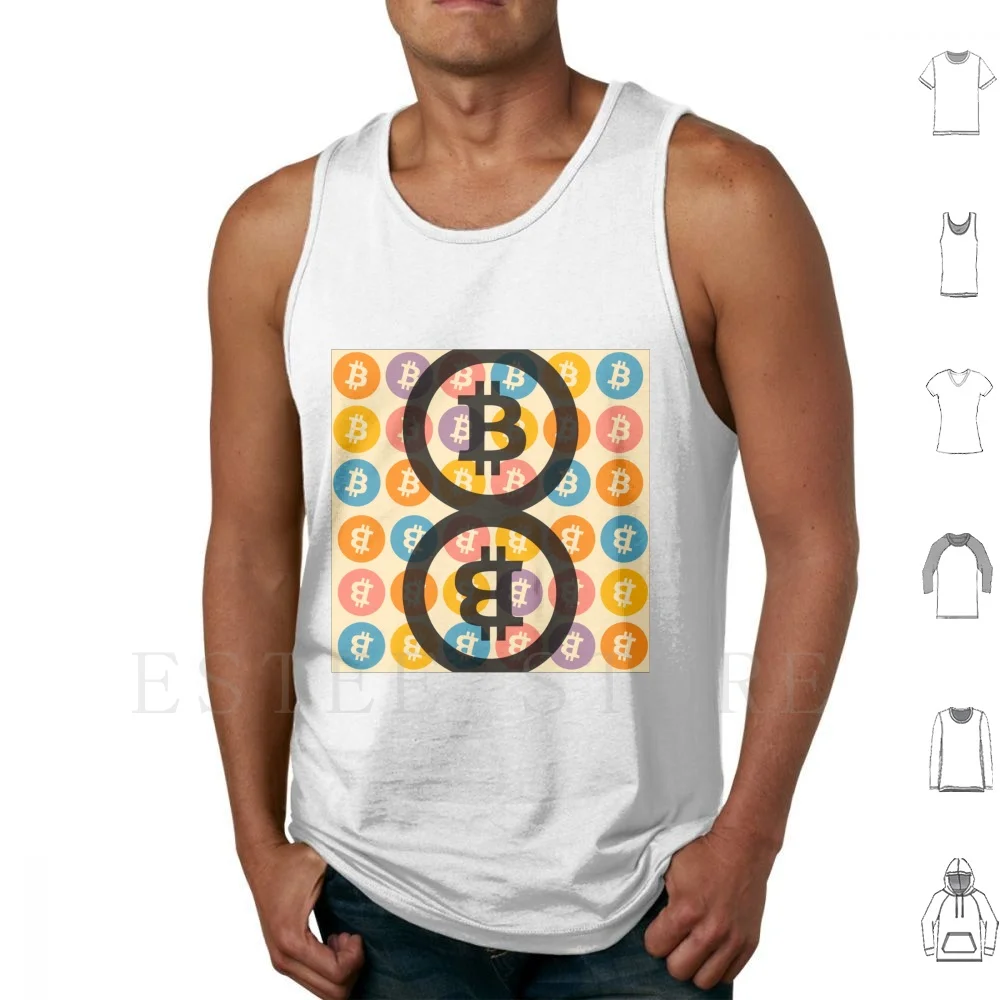 Bitcoin Tank Tops Vest Sleeveless Bitcoin Electronic Money Money Future Electronics Graphic Design Model Tendency